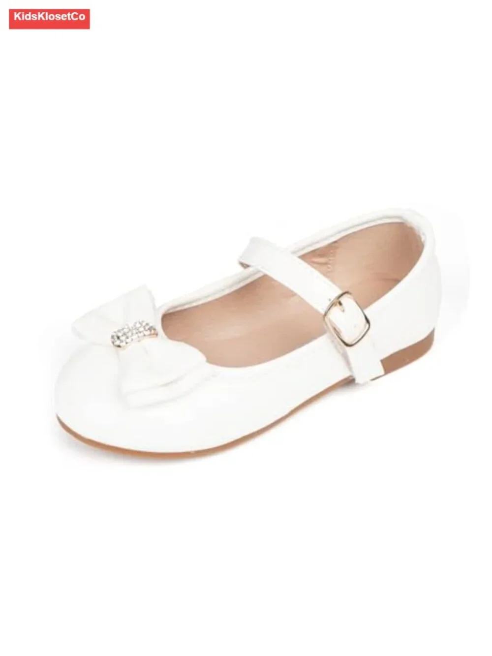 Toddler Girls Mary Jane Flats with Bow, Glitter & Sequin, Hook & Loop Closure,